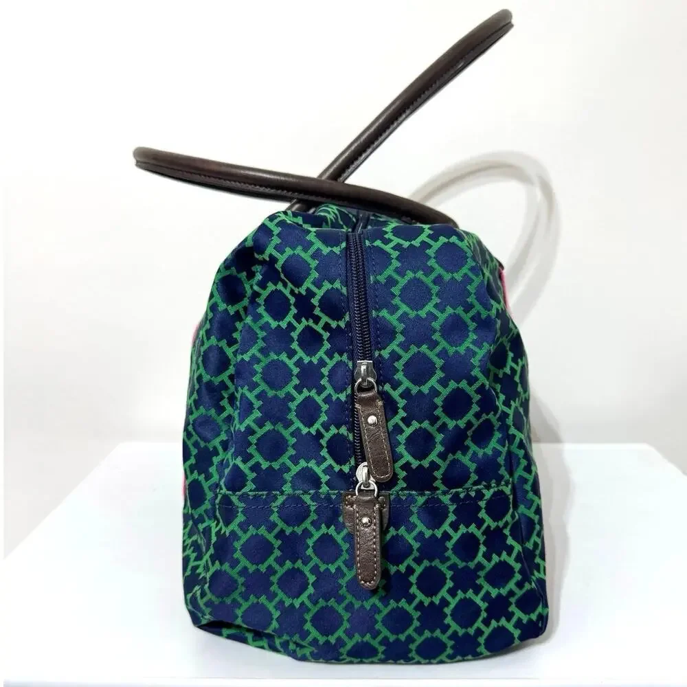 Tommy Hilfiger Large Weekender Duffle Bag Poly Blend Blue Green Geo Pattern
